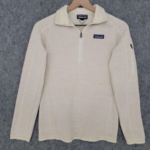 Patagonia Better Sweater Womens XS Oyster Beige 1/4 Zip Fleece Jacket Pullover
